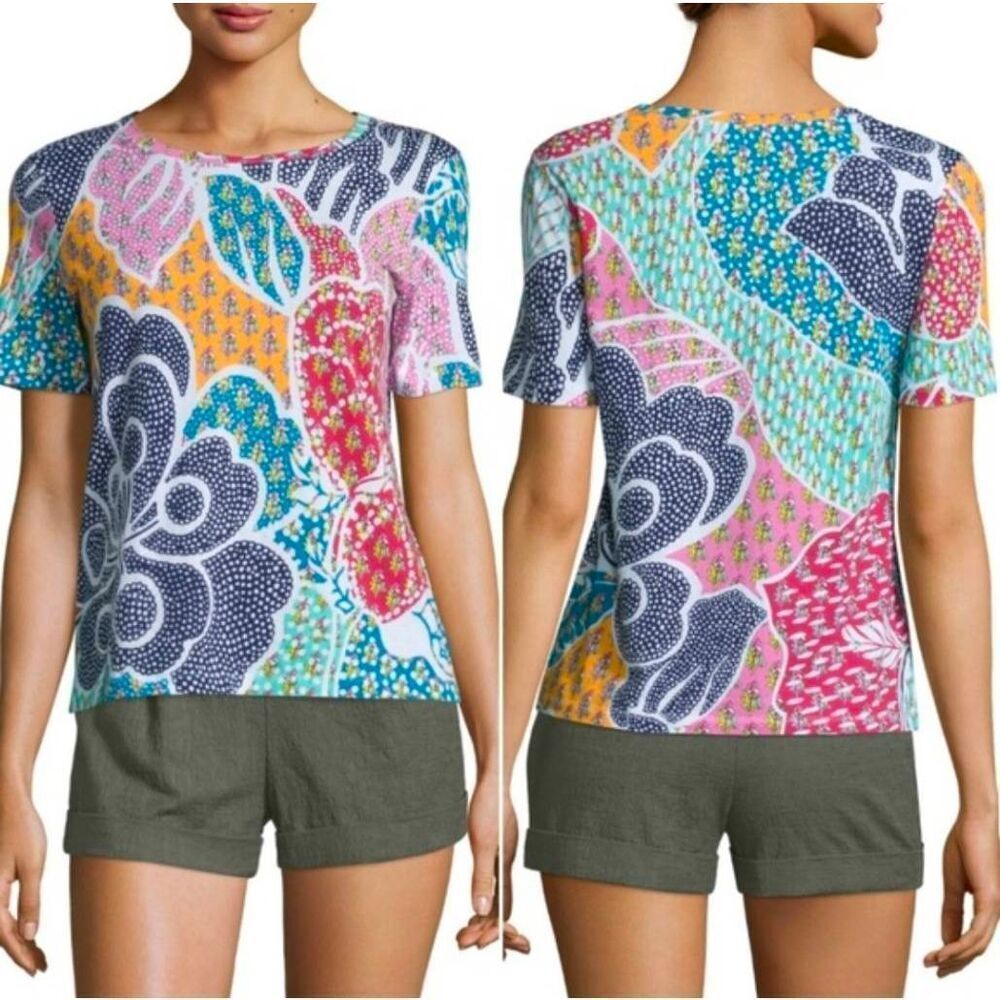 Diane von Furstenberg Val Flower Power Dream Cotton Tee Size Small